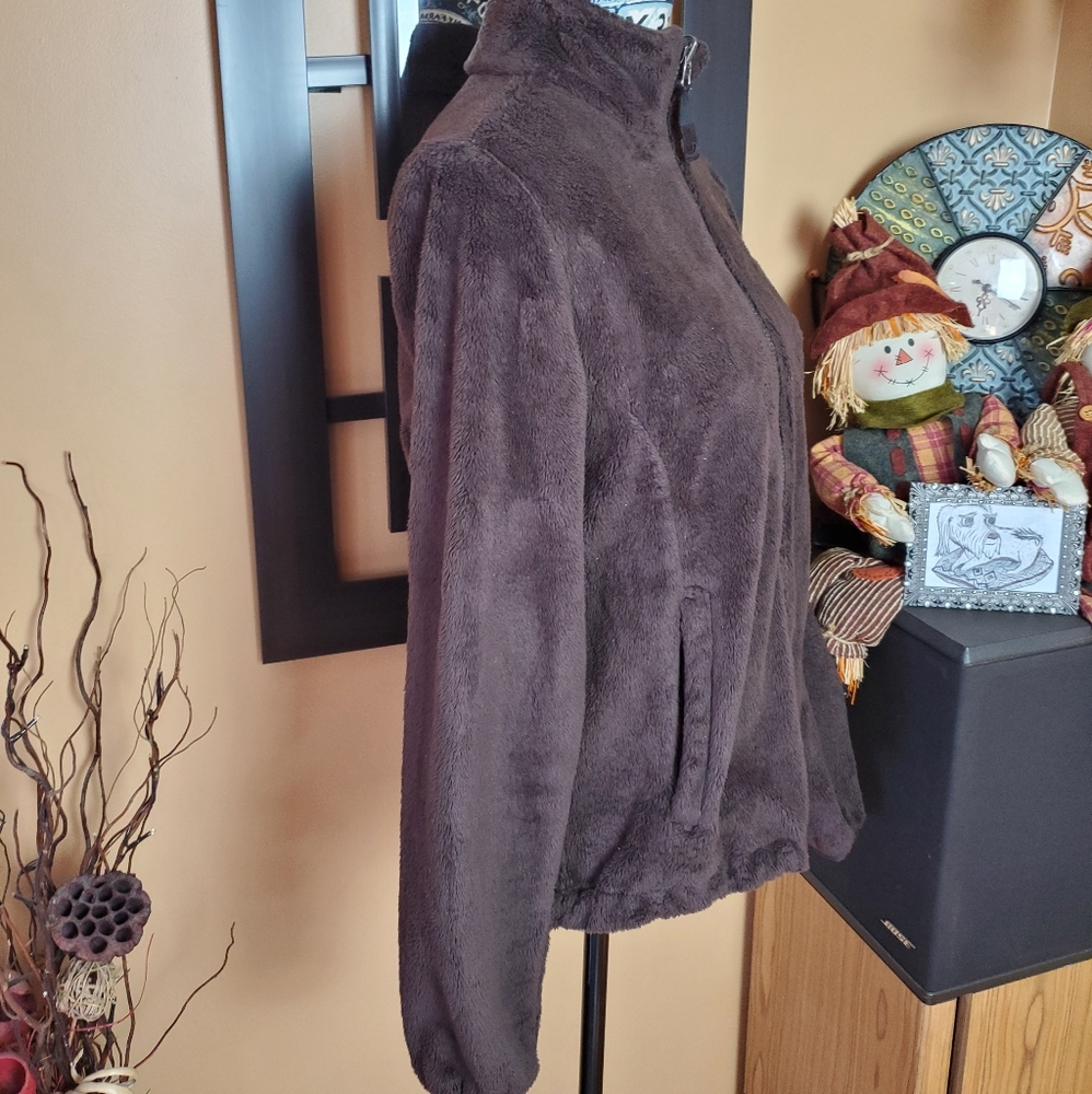NORTH FACE BROWN FURRY FULL ZIP JACKET - Picture 3 of 16